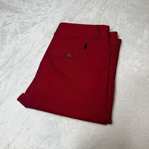 Polo Ralph Lauren Girls Size 18 Chino Flat Front‎ Red Straight Leg Pants
